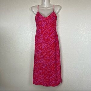 Le Lis Pink Zebra Print Elegant Spaghetti Strap Slip Dress Small Party Club Date
